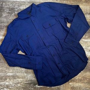 Men's GAP Long Sleeve Button-Up Shirt | Royal Blue | Size L